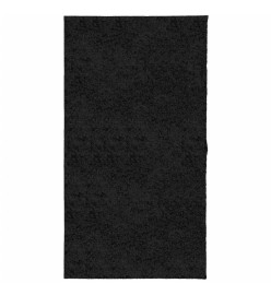 Tapis shaggy à poils longs moderne noir 80x150 cm