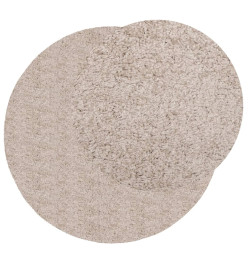 Tapis shaggy à poils longs moderne beige Ø 200 cm