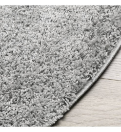 Tapis shaggy à poils longs moderne gris Ø 80 cm