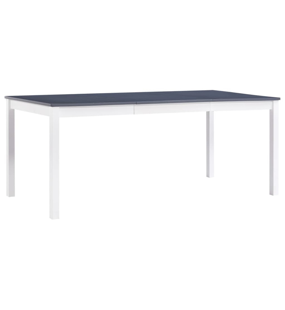 Table de salle à manger Blanc et gris 180 x 90 x 73 cm Pin