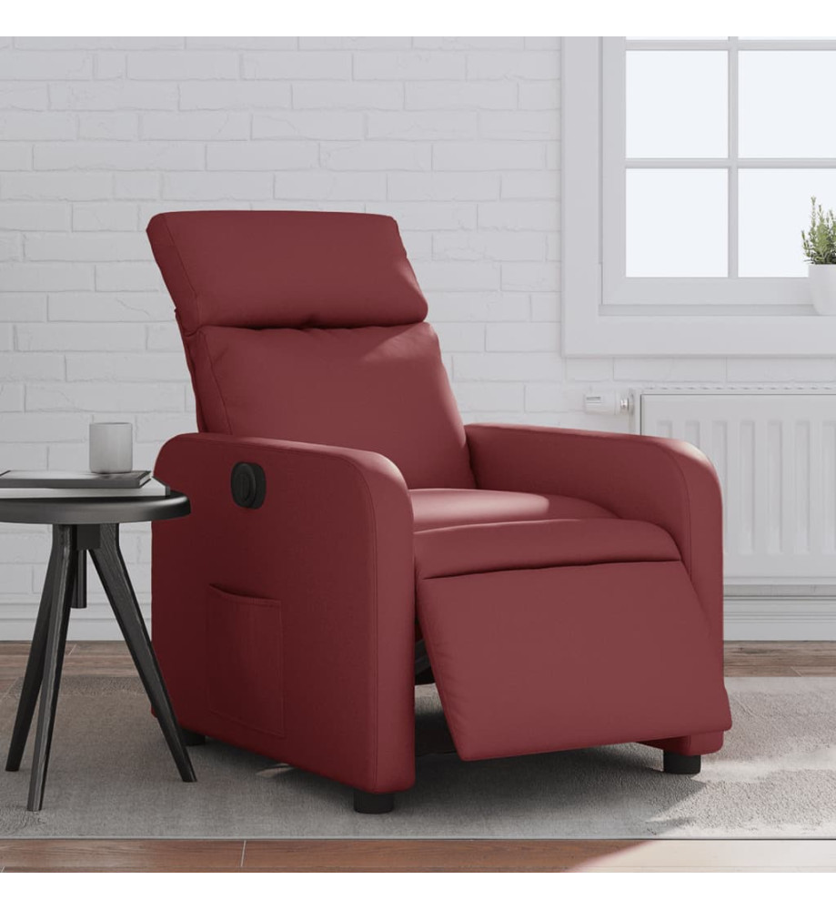 Fauteuil inclinable électrique Rouge bordeaux Similicuir Fauteuil inclinable électrique Rouge bordeaux Similicuir