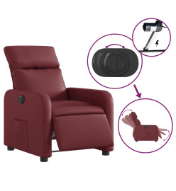 Fauteuil inclinable électrique Rouge bordeaux Similicuir