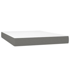 Lit à sommier tapissier avec matelas Gris foncé 140x200cm Tissu