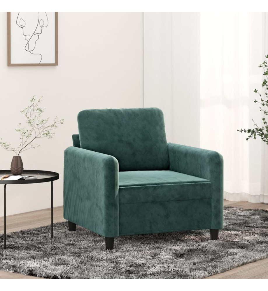 Fauteuil Vert foncé 60 cm Velours