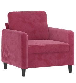 Fauteuil Rouge bordeaux 60 cm Velours