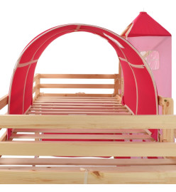 Lit mezzanine d'enfants avec toboggan et échelle Pin 208x230 cm