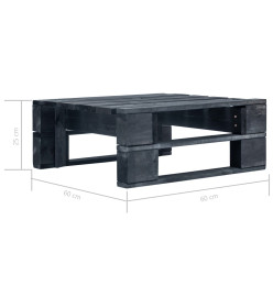 Salon de jardin palette 6pcs avec coussins pin imprégné de noir