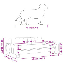 Lit pour chien cappuccino 90x53x30 cm similicuir