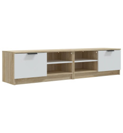 Meubles TV 2 pcs Blanc et chêne sonoma 80x35x36,5 cm