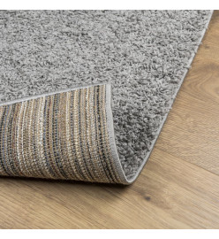 Tapis shaggy à poils longs moderne gris 200x200 cm