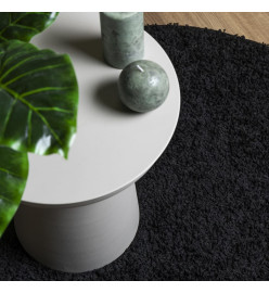 Tapis shaggy à poils longs moderne noir Ø 100 cm