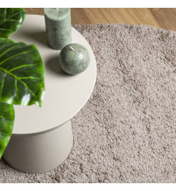 Tapis shaggy à poils longs moderne beige Ø 100 cm