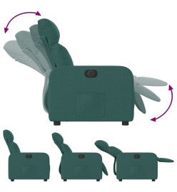 Fauteuil inclinable électrique Vert foncé Tissu