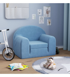 Canapé-lit pour enfants Bleu Peluche douce