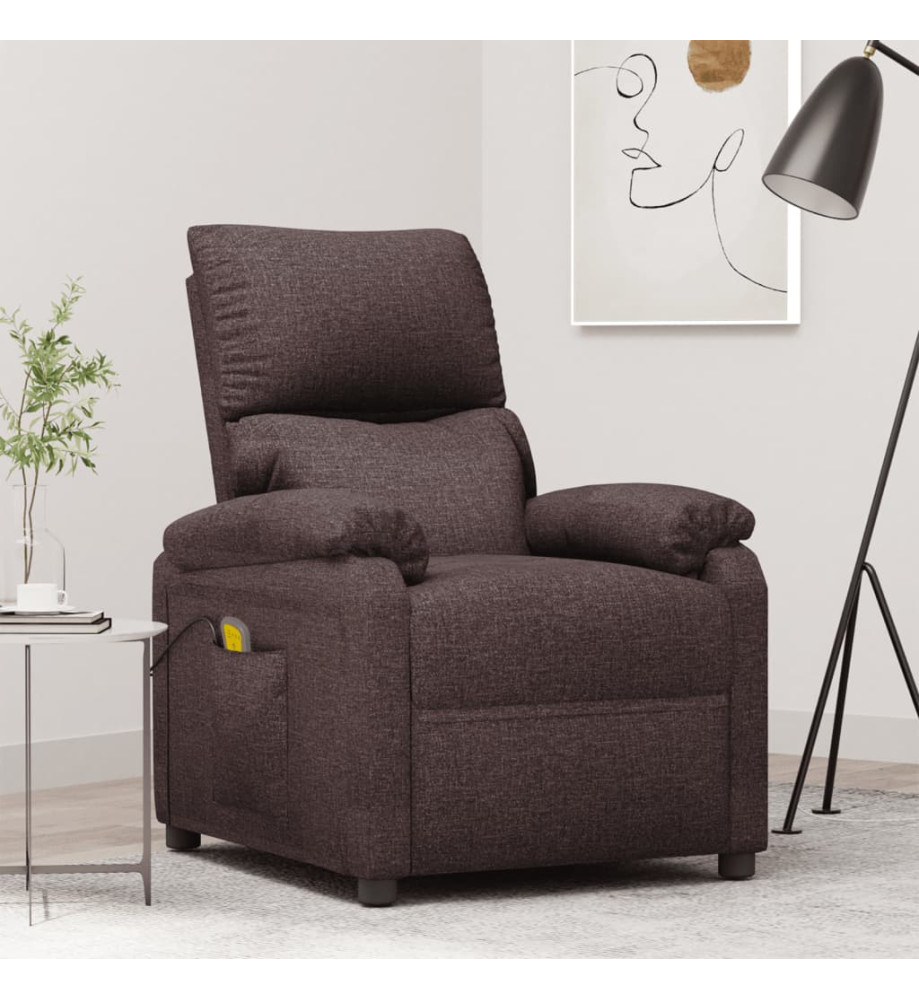 Fauteuil de massage Marron foncé Tissu