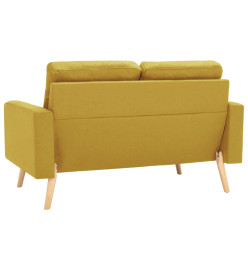 Ensemble de canapés 2 pcs Tissu Jaune