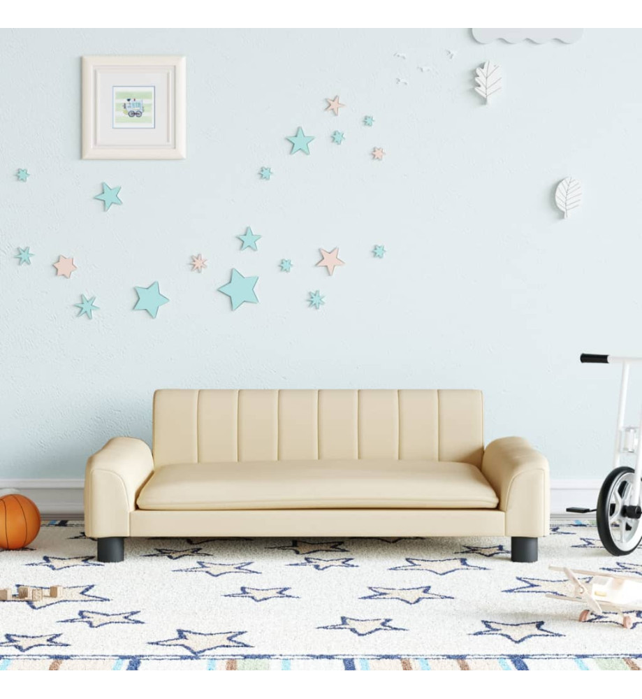 Canapé pour enfants crème 90x53x30 cm tissu