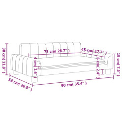Canapé pour enfants crème 90x53x30 cm tissu