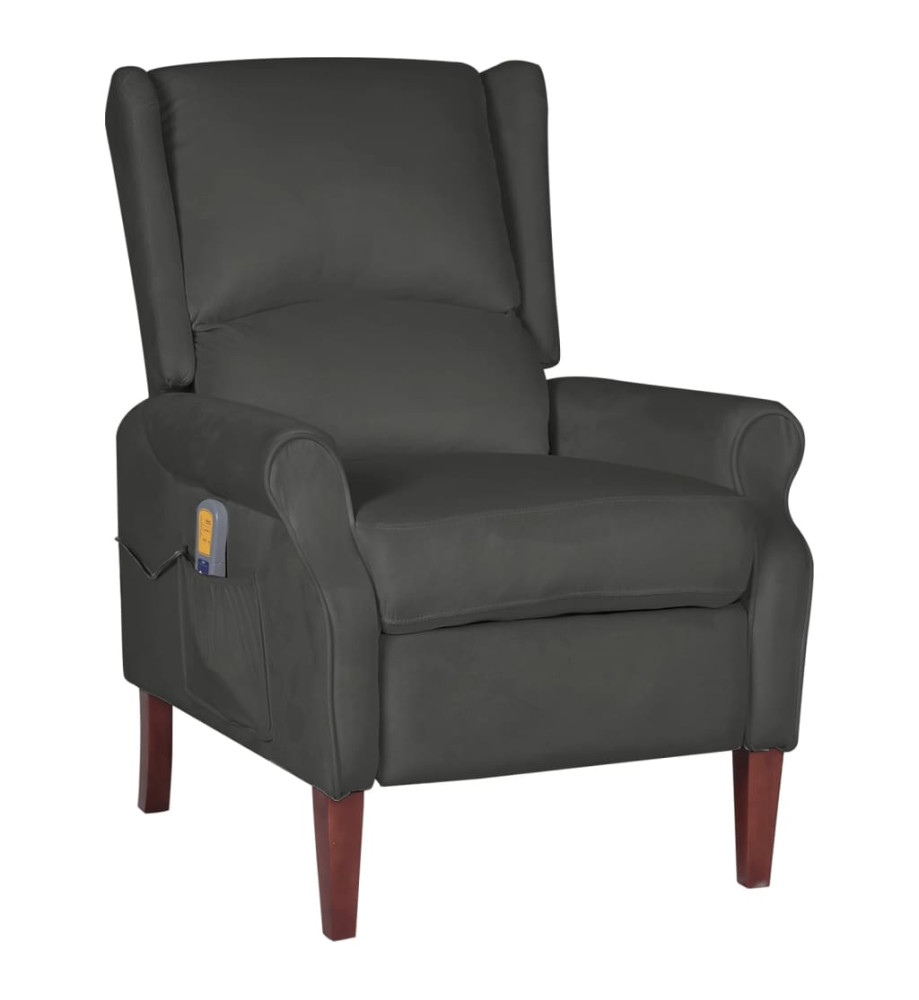 Fauteuil de massage inclinable Gris foncé Velours