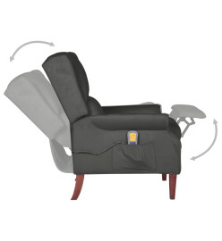 Fauteuil de massage inclinable Gris foncé Velours