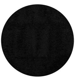 Tapis shaggy à poils longs moderne noir Ø 120 cm