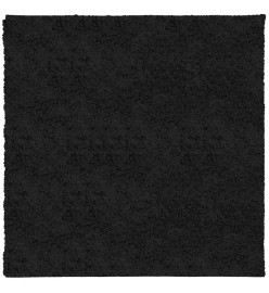 Tapis shaggy à poils longs moderne noir 160x160 cm