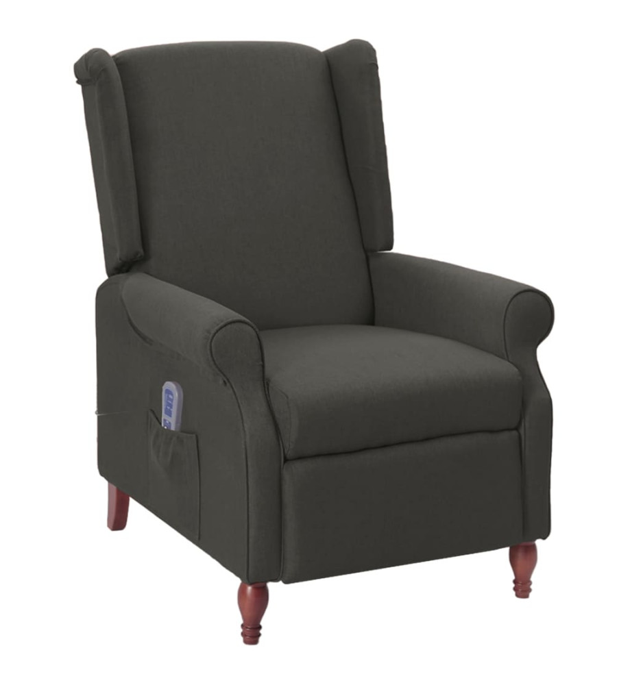 Fauteuil inclinable de massage Gris foncé Tissu