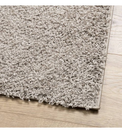 Tapis shaggy à poils longs moderne beige 160x160 cm