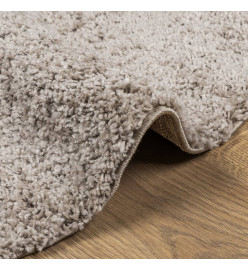 Tapis shaggy à poils longs moderne beige Ø 80 cm