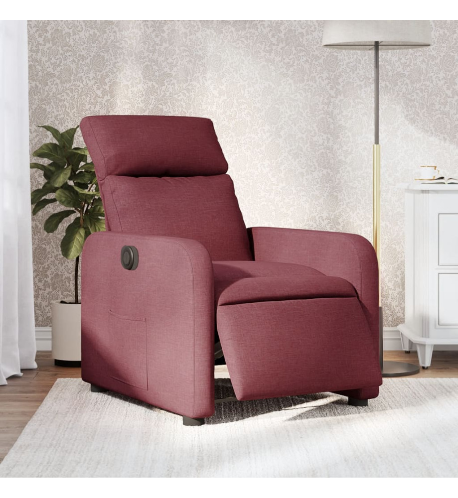 Fauteuil inclinable électrique Rouge bordeaux Tissu Fauteuil inclinable électrique Rouge bordeaux Tissu