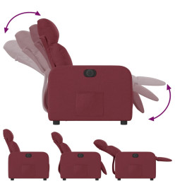 Fauteuil inclinable électrique Rouge bordeaux Tissu