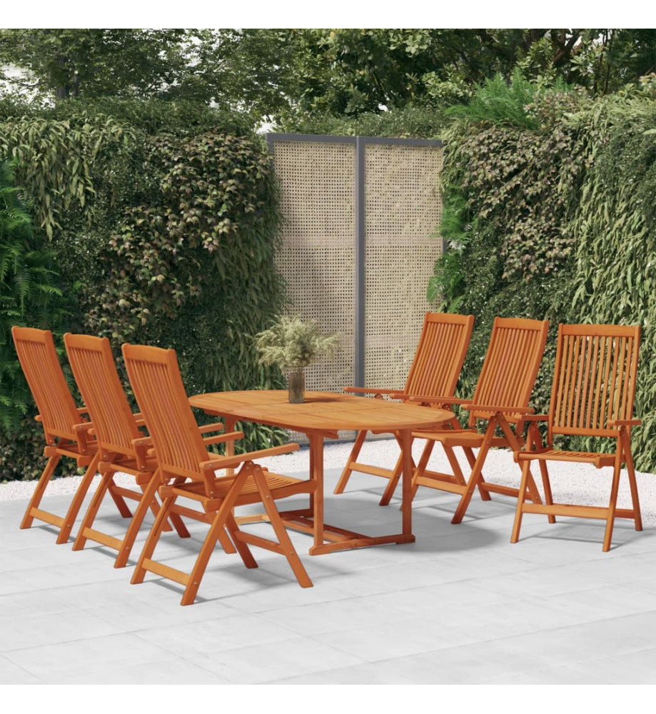 Ensemble à dîner de jardin 7 pcs Bois d'eucalyptus massif