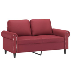 Ensemble de canapés 2 pcs et coussins Rouge bordeaux Similicuir