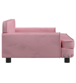 Lit pour chien rose 90x53x30 cm velours