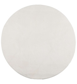 Tapis IZA poils courts style scandinave crème Ø 100 cm