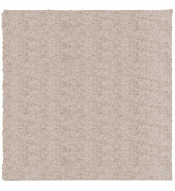 Tapis shaggy à poils longs moderne beige 240x240 cm