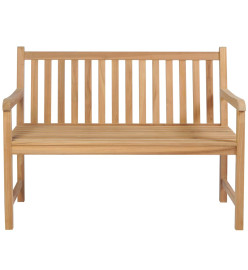 Banc de jardin avec coussin noir 120 cm Bois de teck massif