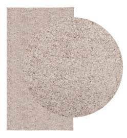 Tapis shaggy à poils longs moderne beige 80x150 cm