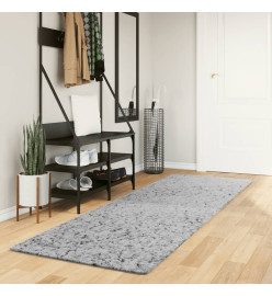 Tapis shaggy à poils longs moderne gris 80x250 cm