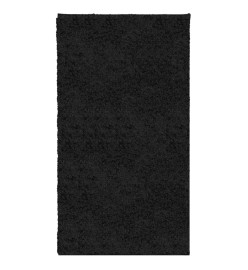 Tapis shaggy à poils longs moderne noir 60x110 cm