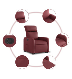 Fauteuil inclinable électrique rouge bordeaux similicuir