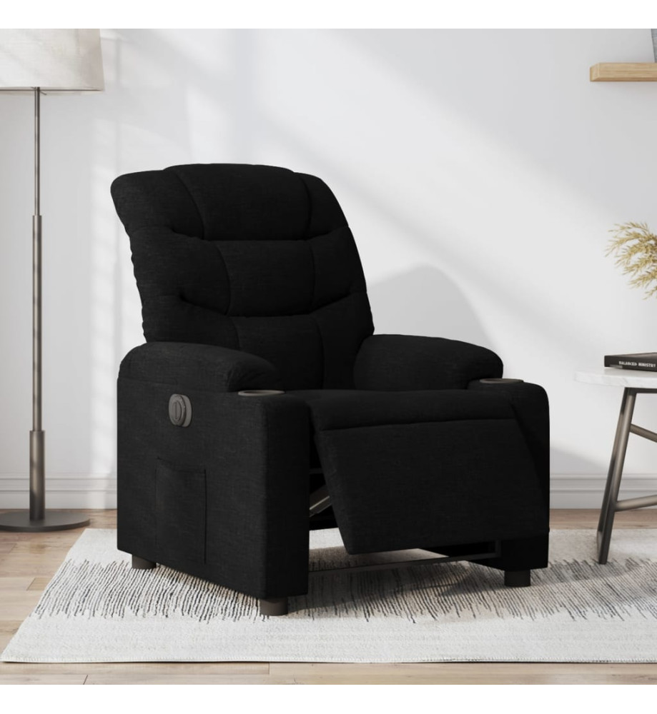 Fauteuil inclinable électrique Noir Tissu Fauteuil inclinable électrique Noir Tissu