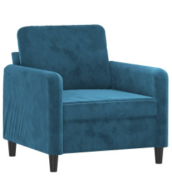 Fauteuil Bleu 60 cm Velours