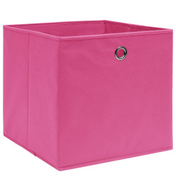 Boîtes de rangement 10 pcs Tissu intissé 28x28x28 cm Rose