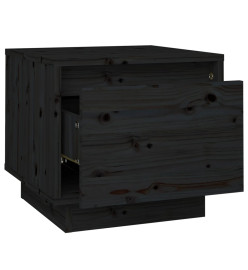 Table de chevet Noir 35x34x32 cm Bois de pin solide