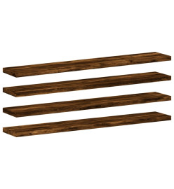 Étagères murales 4 pcs chêne fumé 60x10x1,5cm bois d'ingénierie