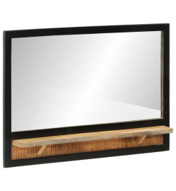 Miroir avec étagère 80x8x55 cm verre et bois massif manguier