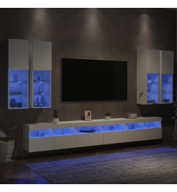 Ensemble de meubles TV muraux 7 pcs avec lumières LED blanc