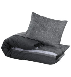 Ensemble de housse de couette gris foncé 200x200 cm Coton