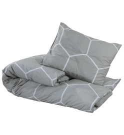 Ensemble de housse de couette Gris 260x220 cm Coton